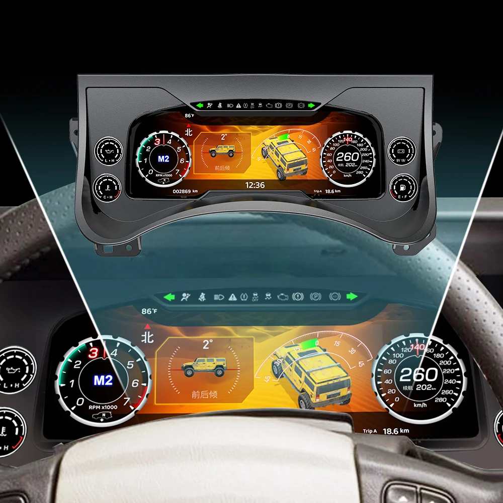 

12,3 дюйма для Hummer H2 2003-2007 ЖК-дисплей приборной панели цифровой кластер модуль умных датчиков