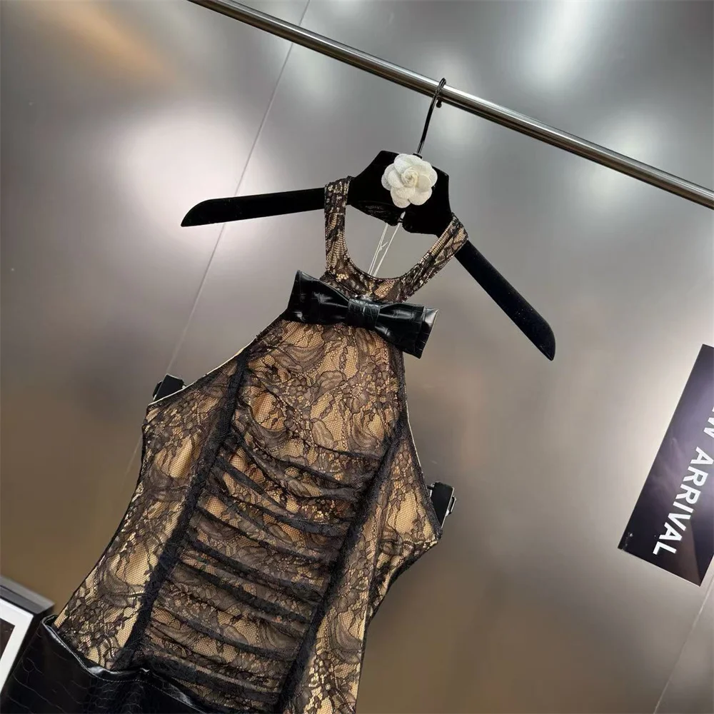 Abito estivo da donna con scollo all'americana 2025 con corsetto con fiocco, gonna aderente da donna sexy, nuovo reggiseno per abito da festa di alta qualità Y2K