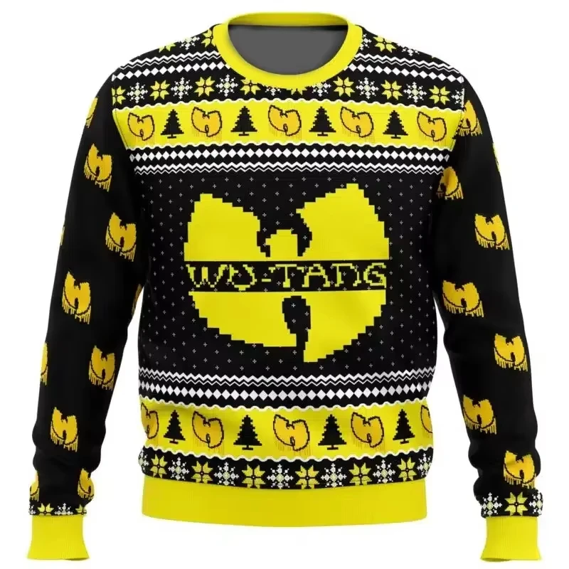 Yah It's Christmas Time Yo Wu Tang Clan Men's Ugly Christmas Sweatshirt Full Over Print Soft Comfy Stylish Loose-Fit Fall Winter
