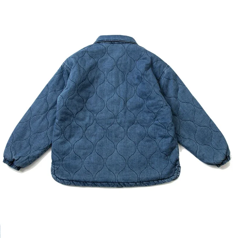 Japanese Cityboy Loose Washed Denim Cotton Jacket with Stitching for Men's Cotton Coat new arrival