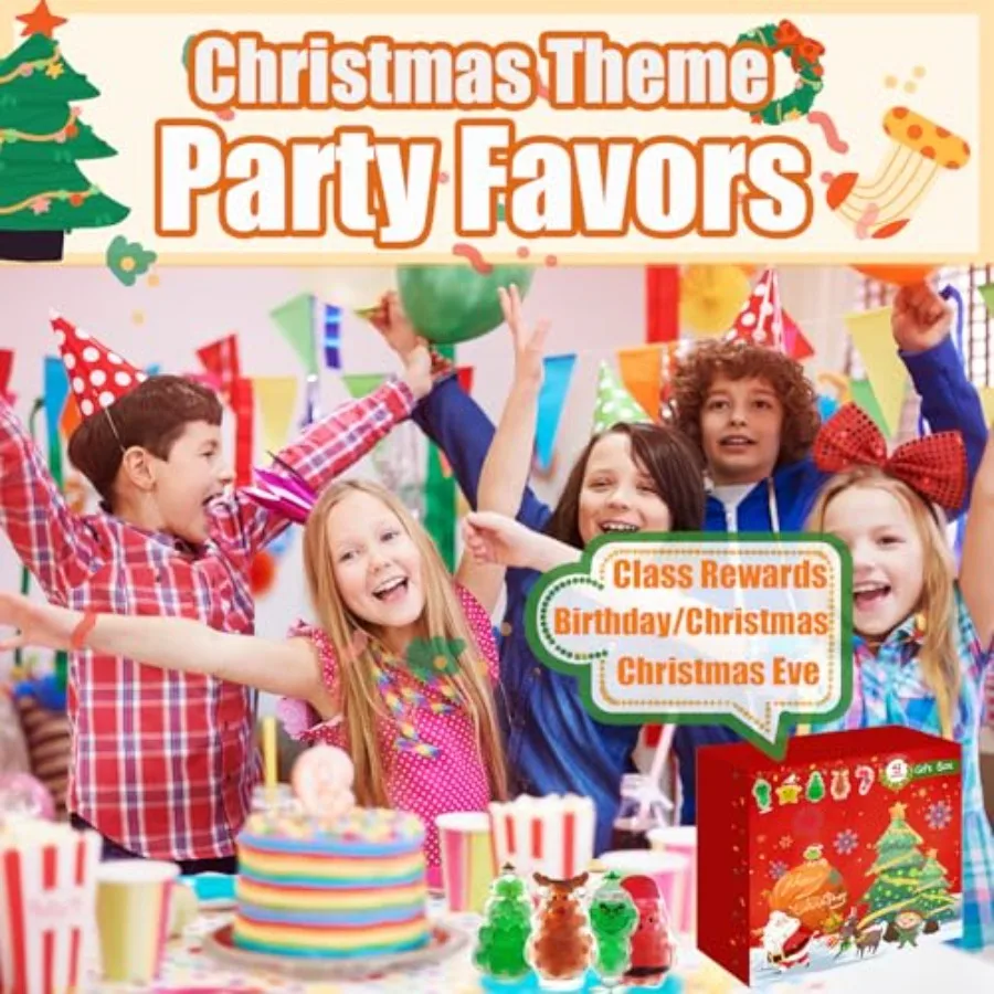 42 قطعة من كرات الضغط الإسفنجية لعيد الميلاد - ألعاب تململ إسفنجية لتخفيف التوتر الحسي، ألعاب تخزين عيد الميلاد #5