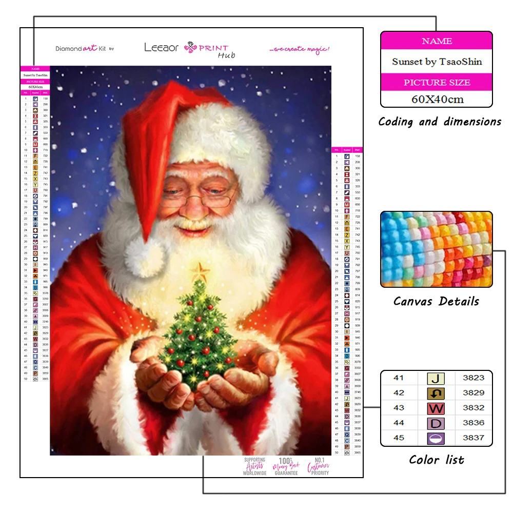 5D Christmas Diamond Painting Santa Claus Distributing Gift Series Full Rhinestone Mosaic Embroidery Cross Stitch Kit Home Decor