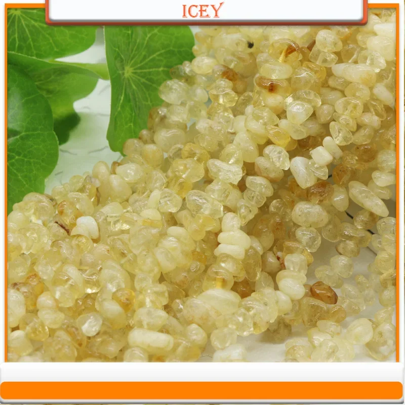 Icey 10g Yellow Crystal Perforated Crushed Stone Irregular Natural Stone Bead Perforated Crushed Stone Jewelry Accessories