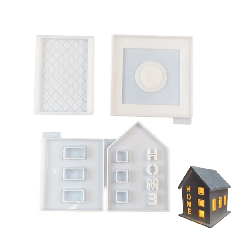 

3pcs/set Home House Silicone Mold for DIYs Gypsum Holder Ornament Concrete Mould Resin Casting Molds Decorations