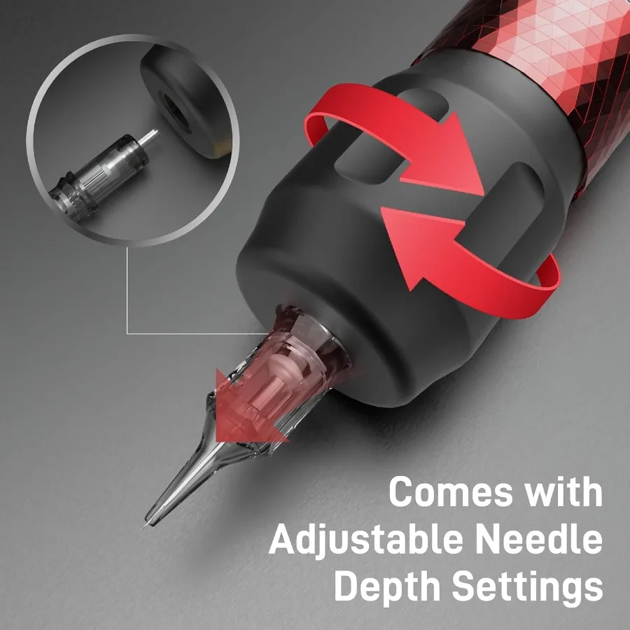 ماكينة رسم الوشم التجميلي اللاسلكية F6 قلم الوشم الدوار مع بطاريتين قابلتين للاستبدال 2000 مللي أمبير في الساعة شاشة OLED معدات الوشم عالية الدقة