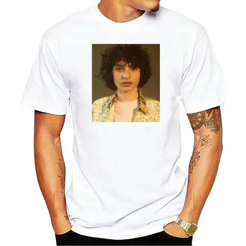 T-shirt New Finn Wolfhard White Tops O Neck Adult Tee Shirt novelty Men oversized harajuku men clothing Cartoon Casual fashion