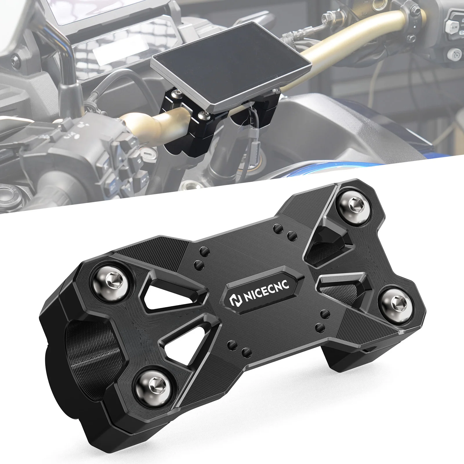 

For 2020-2024 2025 Honda CRF1100L Africa Twin/Adventure Handlebar Risers Mount Clamp w/ GPS Navigator Holder AMPS Mount 1" Rise