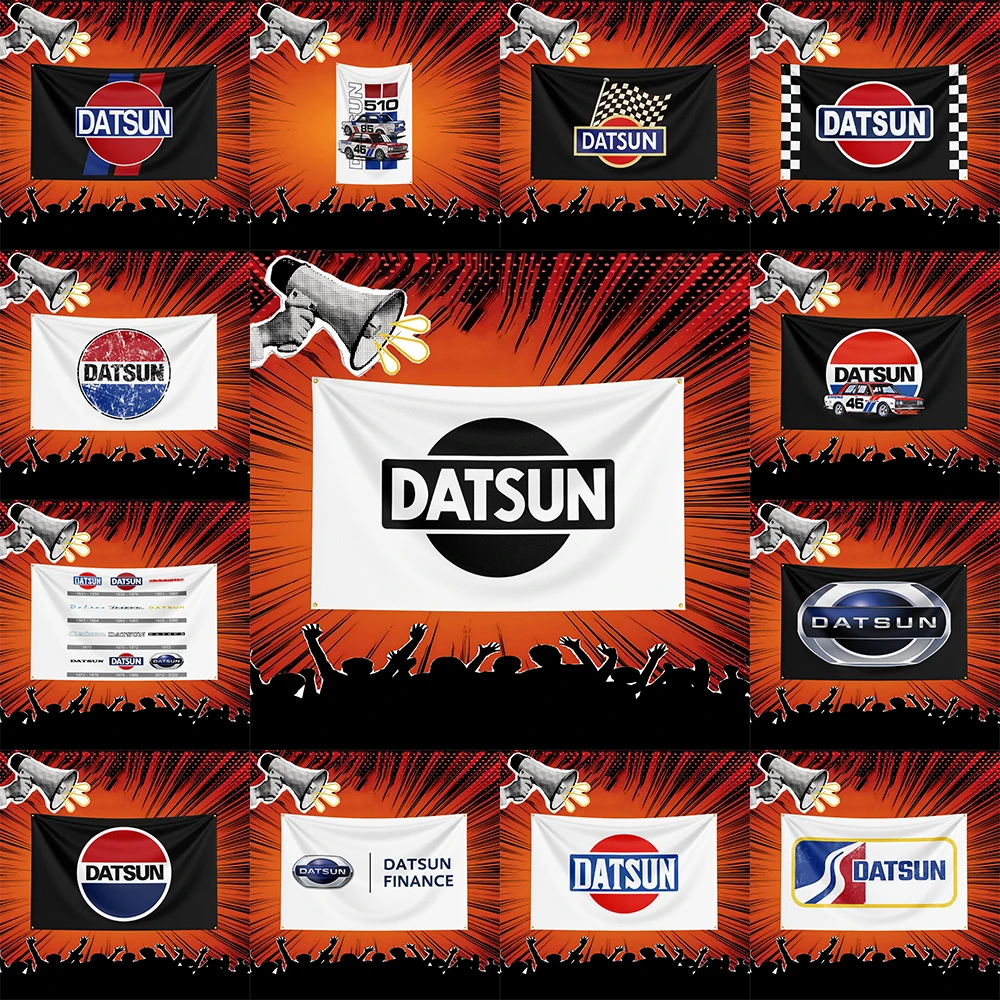 DATSUN Car Flag 3x5 FT Polyester Banner For Garage Wall Decor Auto Show Decoration Fan Gift