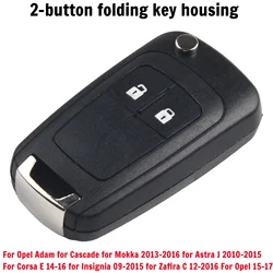 2-Button Car Folding Key Housing Replacement Folding Key For Opel Adam  For Astra J For Cascade For Corsa E For Karl For Mokka