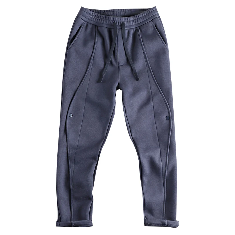 2024 Autumn and Winter New American Retro Thick Velvet Sweatpants Men\'s High Street Washed Drawstring Casual Loose Sports Pants