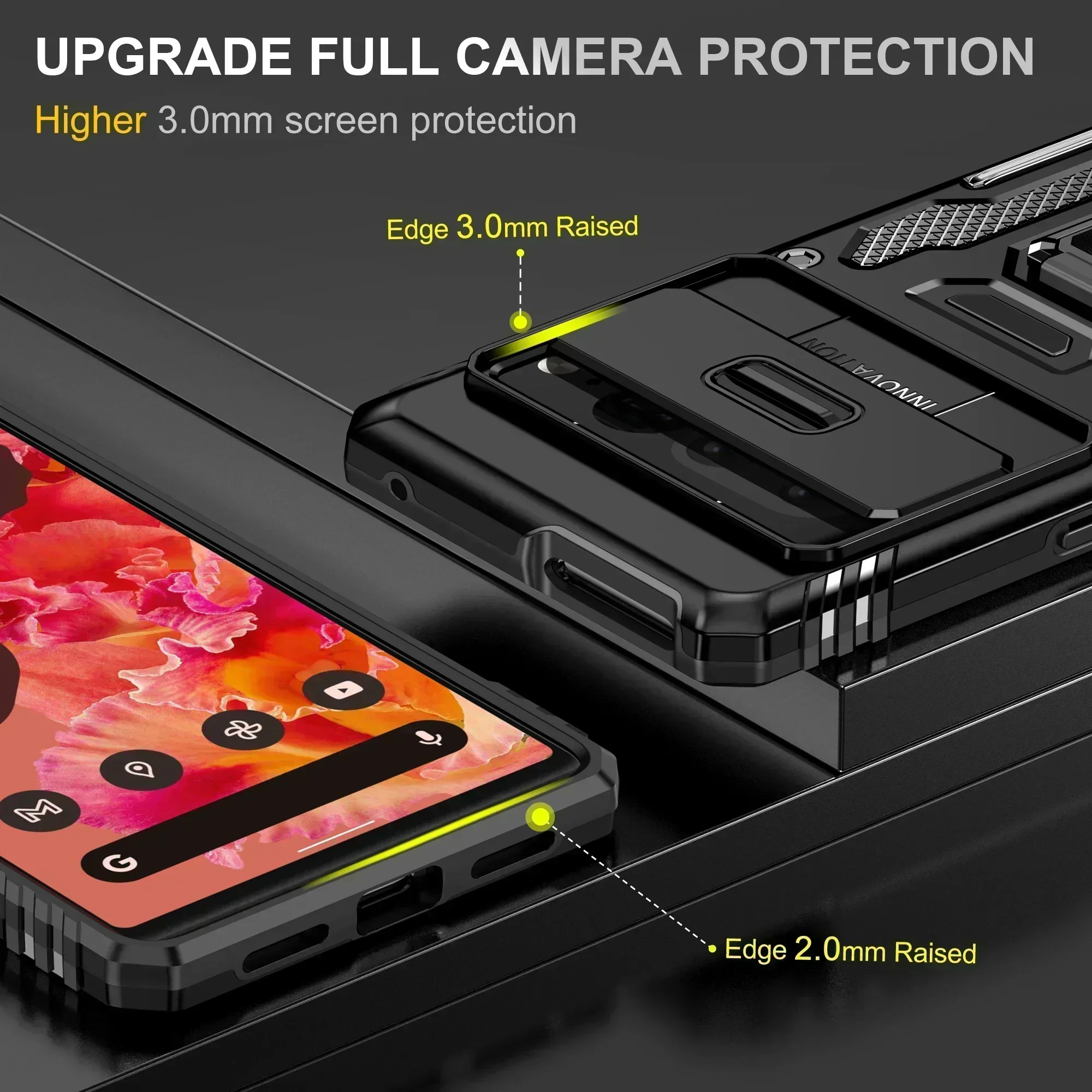 Military Grade Drop Proof Protection Cover With Slide Camera Cover For Google Pixel 7 7Pro 7A Google Pixel 8 8Pro Case