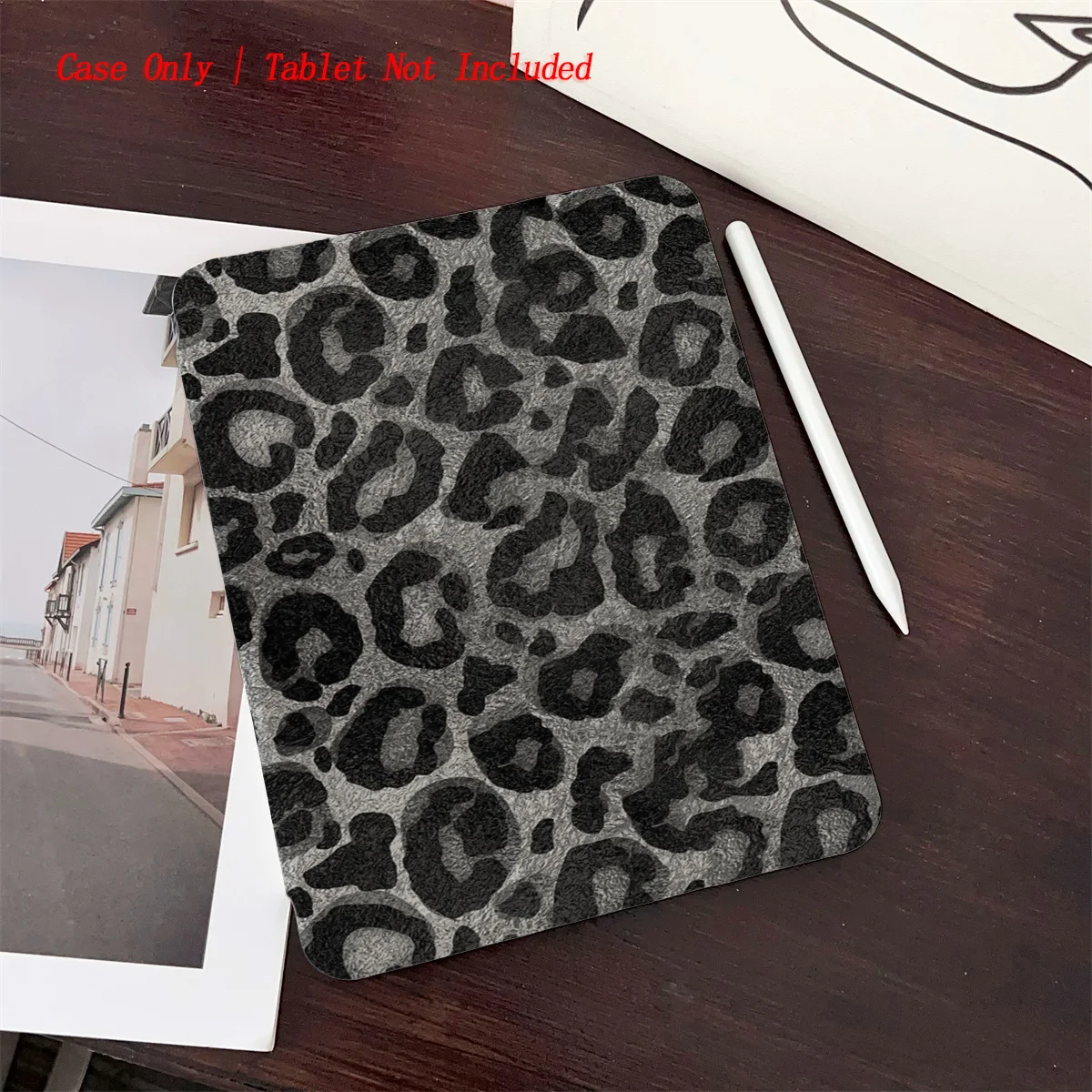 

Black Leopard Print iPad Case for Pro 12.9/11/Air 10.9/iPad 10.2/Mini 6, Shockproof Wear-Resistant Cover