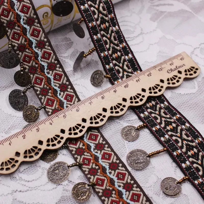 1 Yard Retro-Seidenquasten-Bordüre, Spitzenband, Quasten für Schmuck, DIY-Stickerei, Stoff, Nähen, Kleidung, Schuhe, Taschen, Accessoires – Detail 2