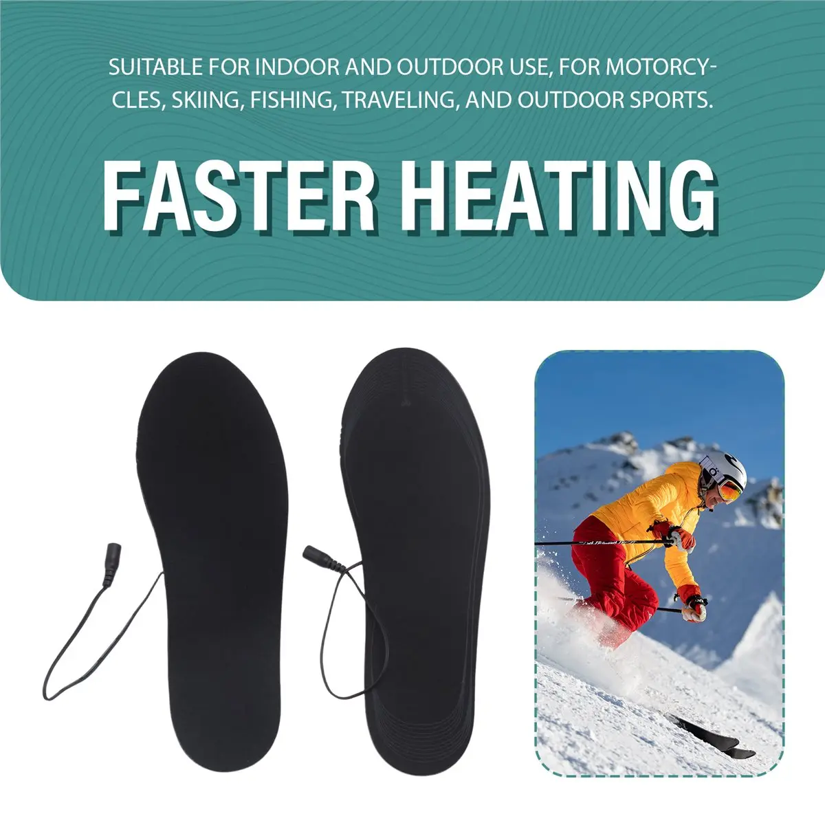 【CYBER MONDAY】USB Heated Shoe Insoles Electric Foot Warming Pad Feet Warmer Sock Pad Mat Winter Outdoor Sports Heating Insoles