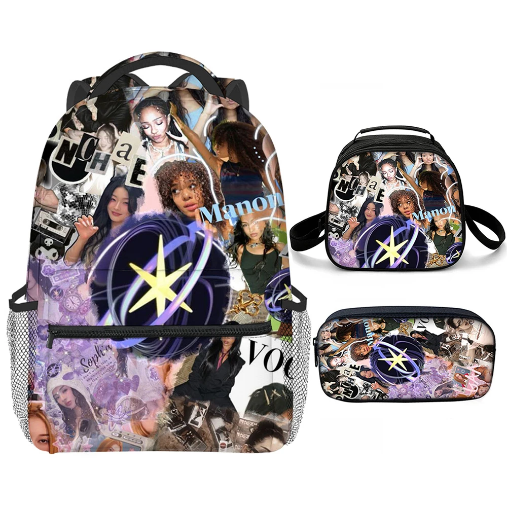 

Модный популярный набор из 3 предметов: школьный рюкзак, сумка через плечо и пенал с 3D-принтом в стиле «кошачий глаз» для студентов и путешествий