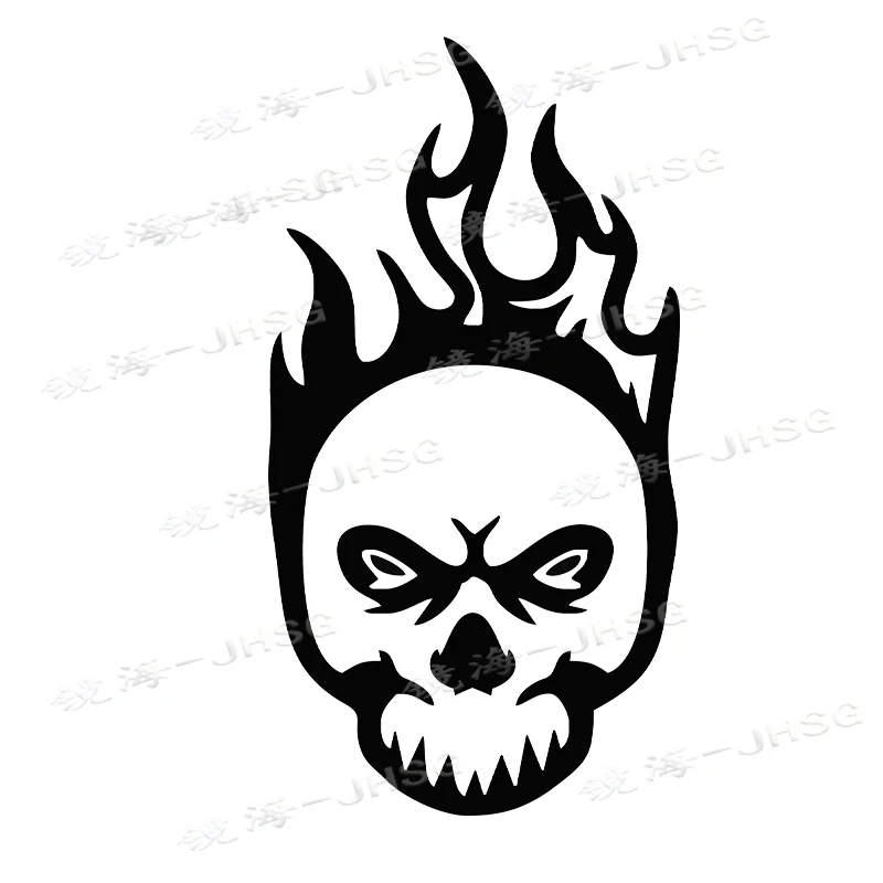 

Skeleton Fire Clip Art Car Sticker Scratch Resistant Fun Surfboard Vinyl Car External Decoration Accessories