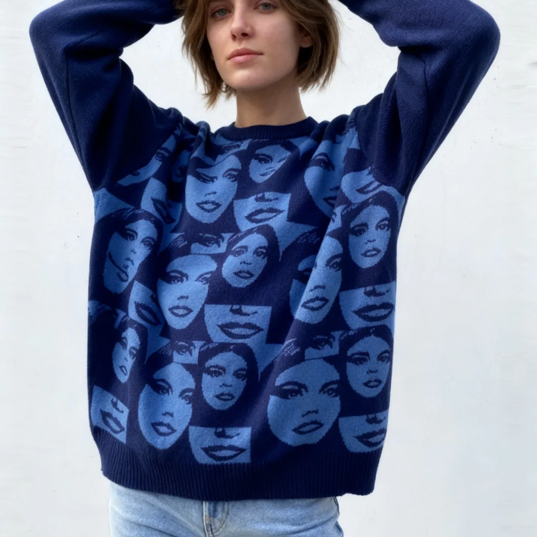 

Y2k готический гранж пуловеры свитера эстетический винтажный вязаный женский свитер модный трикотаж в стиле Харадзюку с круглым вырезом топы уличная одежда