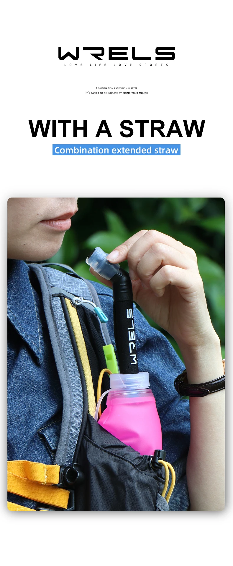 Sport Water Bottle TPU Folding Soft Flask Drink Portable Water Bottle High Flow Running Hiking Bicycle Fitness Water Bag