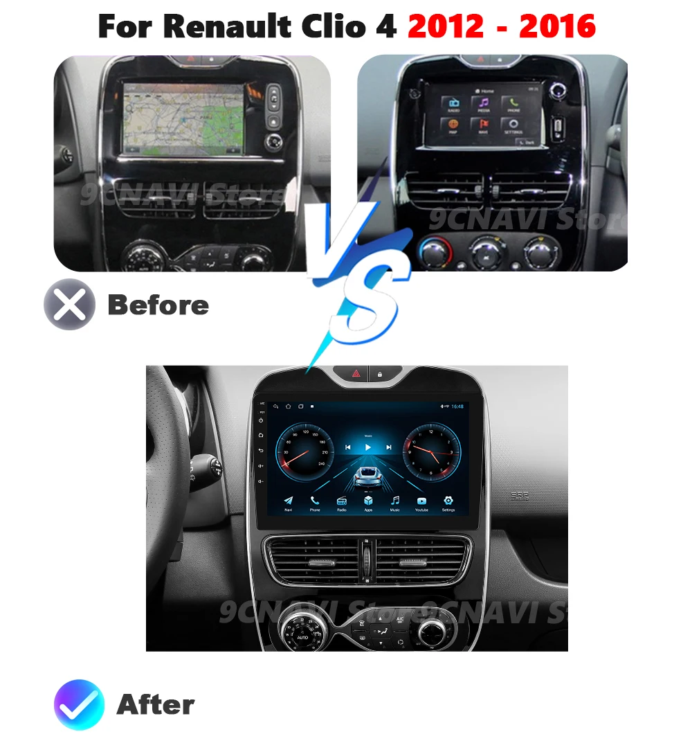 Für Renault Clio 4 2012-2016 Carplay Autoradio Multimedia-Videoplayer Android 16 Auto WIFI GPS-Navigation DSP Stereo BT-Tools – Detail 1