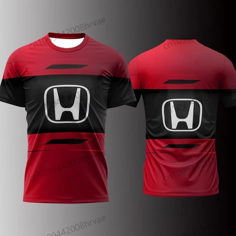 2026 New Honda 3D printed men's retro and fashionable unisex tops for summer outdoor sports, motorcycle, and racing T-shirts.