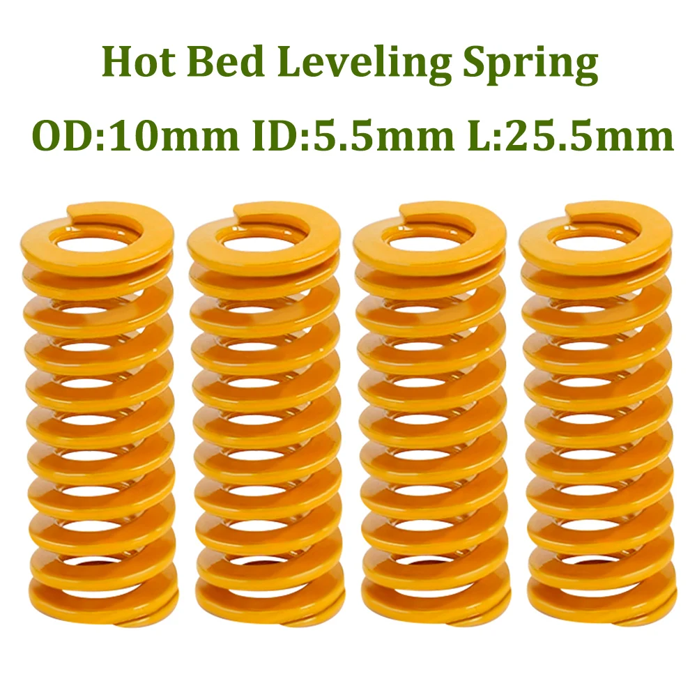 4pcs 3D Printer Heated Hot Bed Leveling Spring Die Light Load Compression Springs DIY Extruder Spring 10*25.5mm For Ender 3 CR10