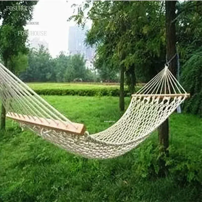 

Double Mesh Hammock Hanging Tree Outdoor Swings Hammocks Camping Field Sling Light