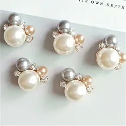 50pcs 16*20mm Gold color New fashion Alloy Material Crystal Pearl Beads charm for DIY Handmade Jewelry Making wholesale