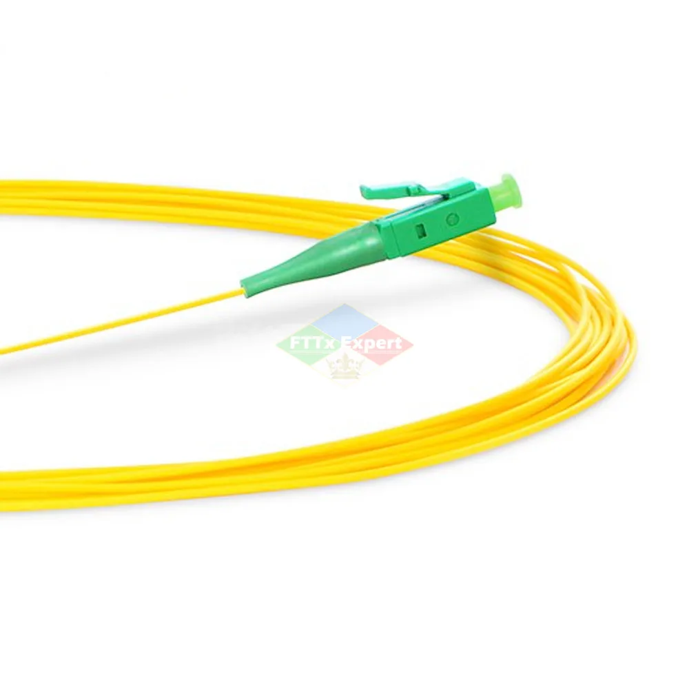 Imagem -02 - Fibra Tranças 0.9 mm sm lc Apc 1.5m Fibra Óptica Pigtail Amarelo Cabo 125um 50 Pcs lc