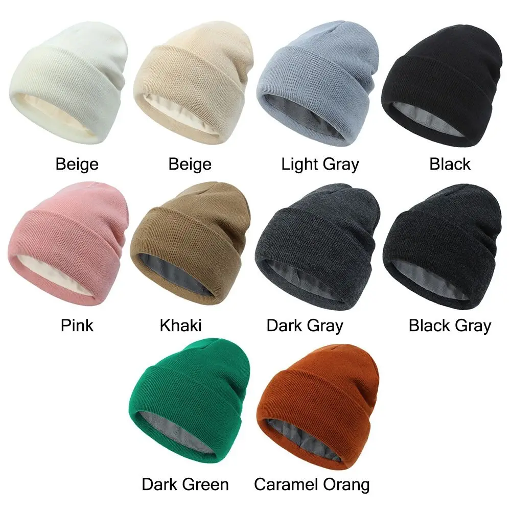 Winter Soft Thick Fleece Lining Beanie Hat for Men Women Warm Kniting Cuffed Beanie Outdoor Ski Hats Unisex Cycling Ski Caps