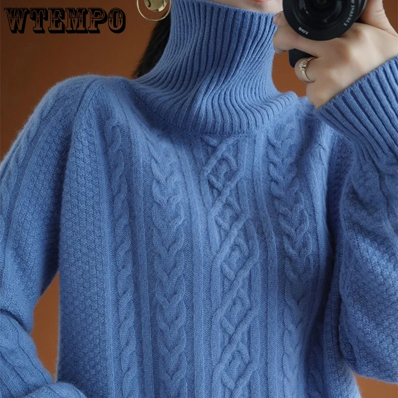 Women Turtleneck Sweater Autumn Winter Warm Soft Knitted Pullover Female Jumper Women Sweater Tops Turtle Neck