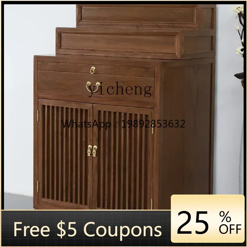 

D1Solid Wood Tibetan Style Altar Three-Layer Household Incense Burner Table Simple Modern Buddha Cabinet