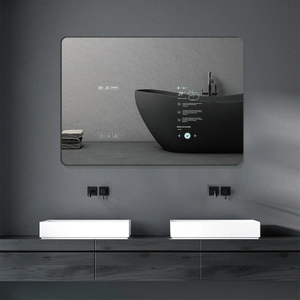 Blue-tooth Intelligent Mirror Android 11 System Anti-fog Waterproof Smart Magic Mirror TV LED lighting Bathroom Smart Mirror