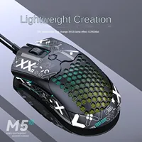 Free Wolf M5 Lightweight USB Wired Mouse Ergonomic RGB PAW3325 Chip 12000DPI E-sports Game Mouse for PC Laptop Tablet