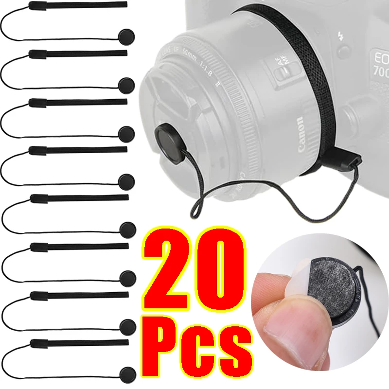 5-20Pcs Camera Lens Cap Keeper Bundle for SLR DSLR Universal Cameras Len Cover Holders Anti-Lost Lanyard Strip Strap Rope String