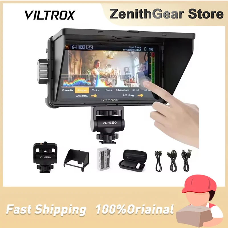 

VILTROX DC-550 5.5 Inch Profissional Camera Studio Monitor 4K 30Hz HDMI Touch Screen Field 3D LUT Director Monitor 1920x1080
