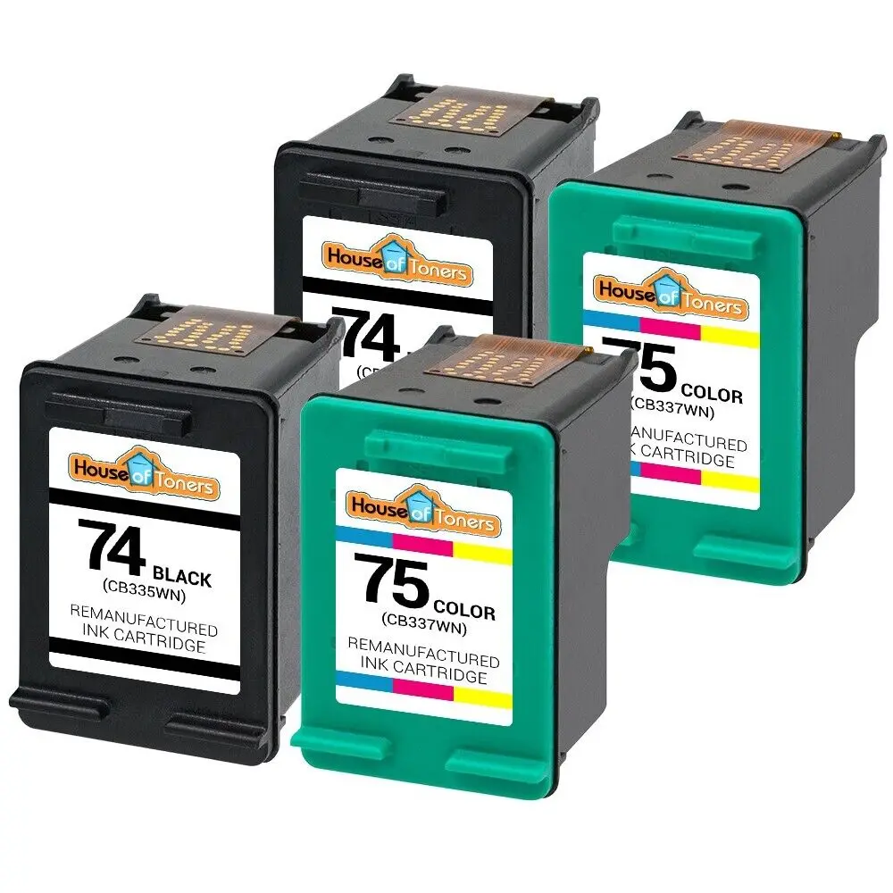 4pk 74 75 Cartridges for HP Photosmart C4480 C4500 C4540 C5200 C5240 C5290 C5550