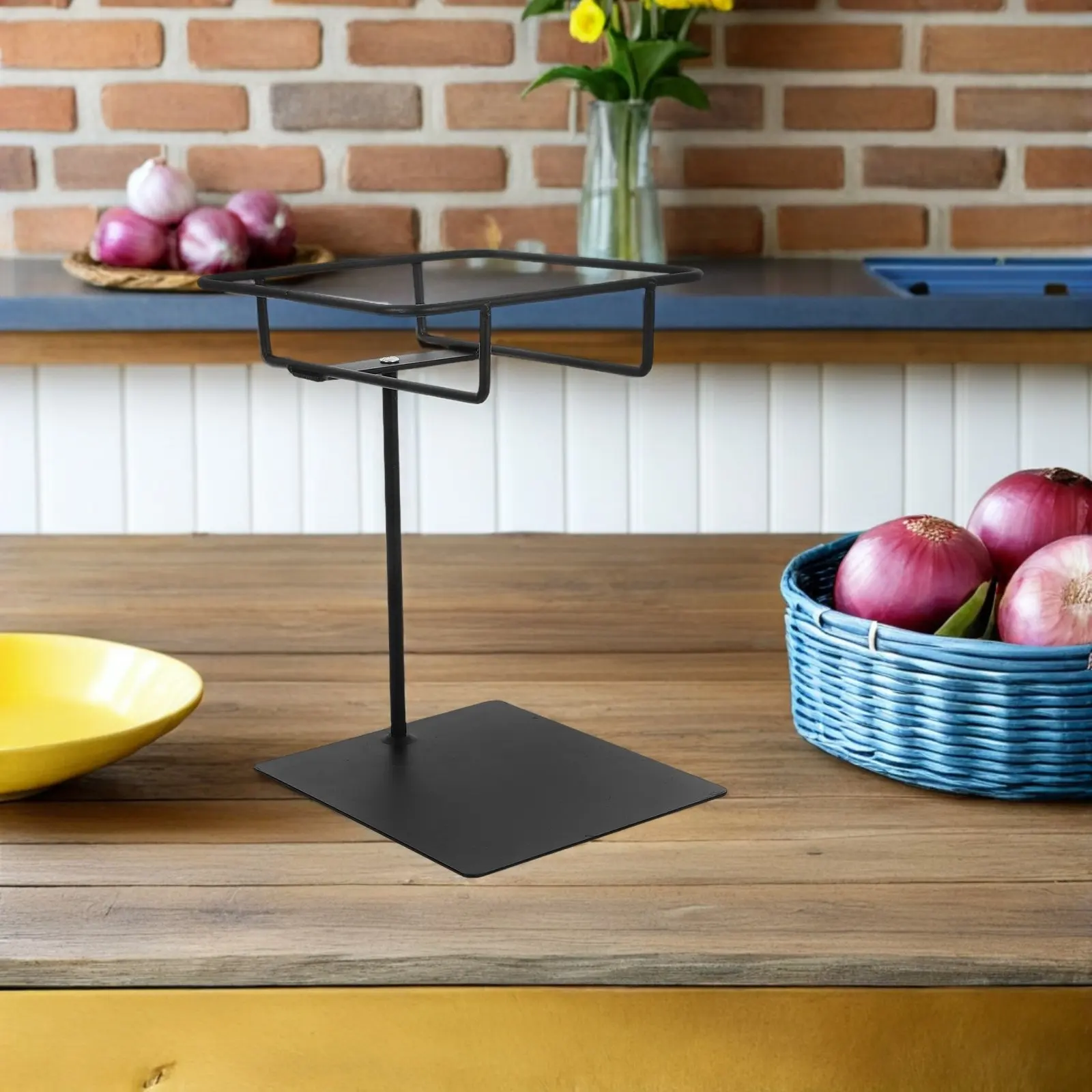 Food Service Sample Display Stand Metal Food Tasting Station Snack Bread Fruit Pedestal Riser Supermarket Bakery
