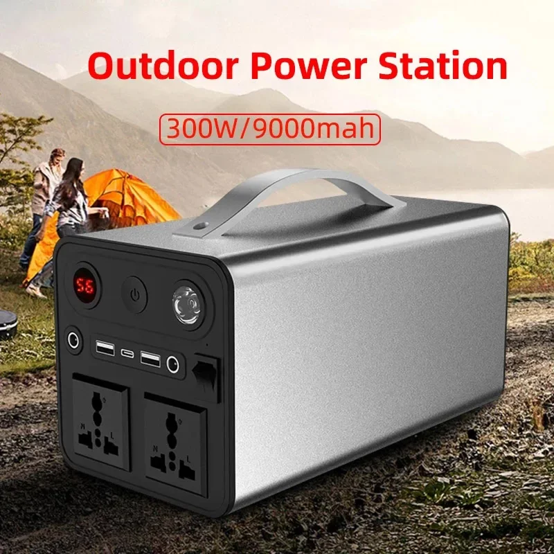 Estação de energia portátil para laptop, poderosa fonte de alimentação de emergência, acampamento ao ar livre bateria de reposição externa, 220V, 110V, 300W, 90000mAh