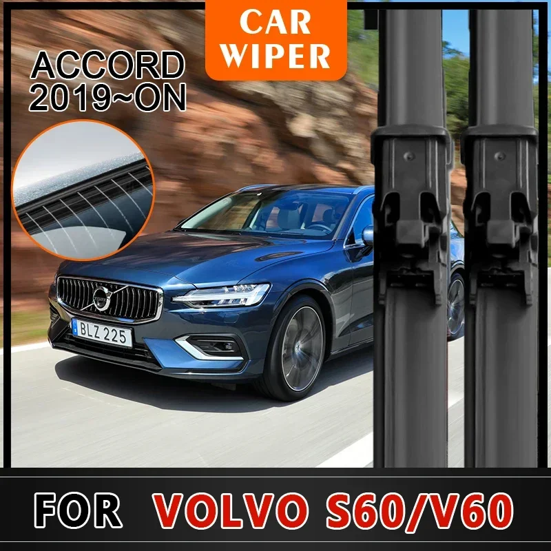

New Car Wipers Blade for Volvo V60 S60 2019~On Front Windshield Auto Accessories Smart Heating Spray 2020 2021 Washer Injectors