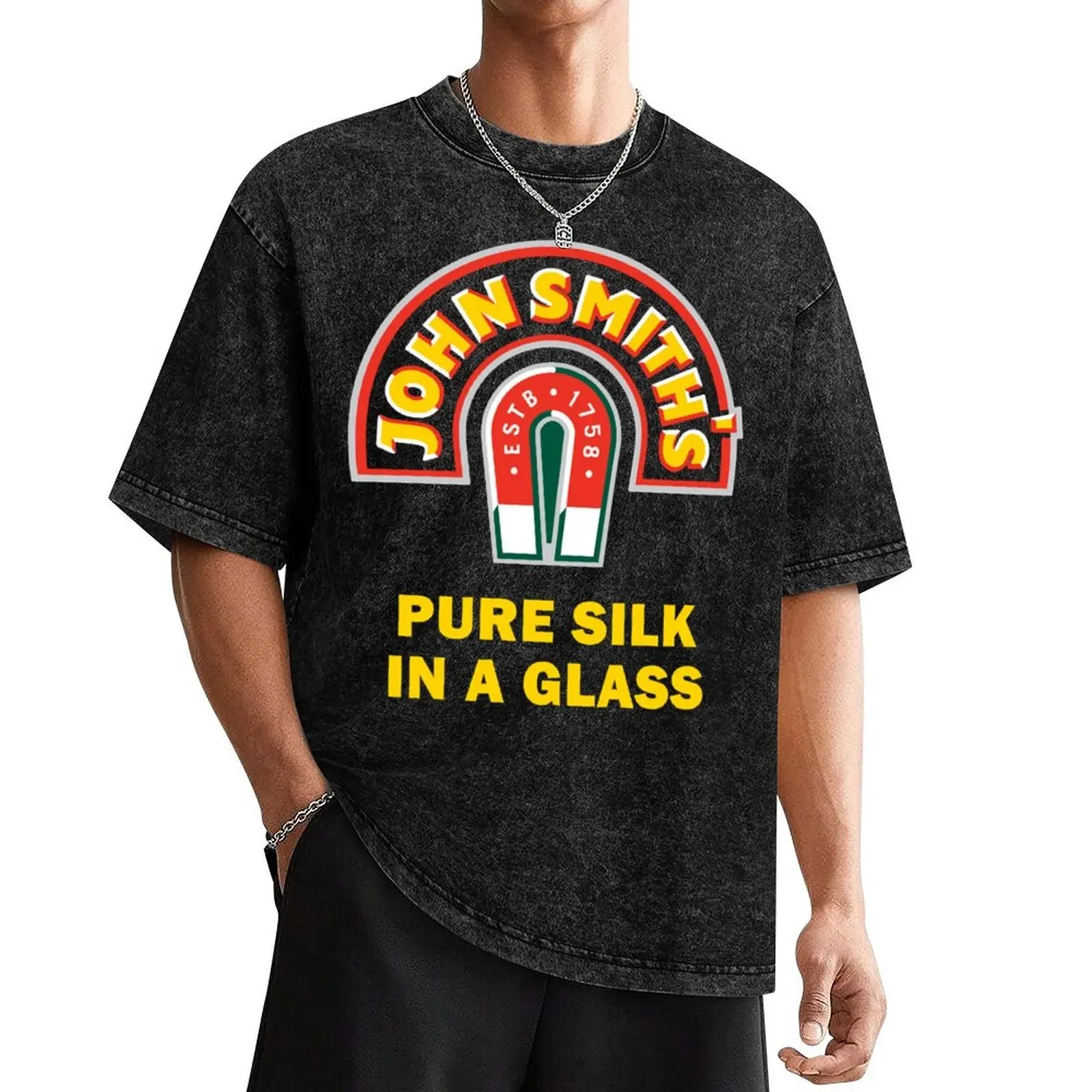 JOHN SMITH PURE SILK GLASS BEER T-Shirt anime figures essential t shirt oversizeds big and tall t shirts for men