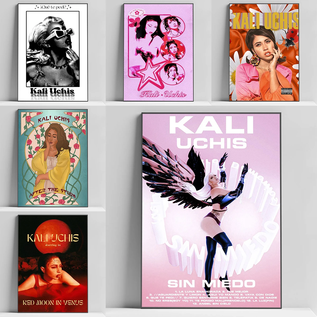 

Kali Uchis Singer Poster Sin Miedo Home Painting on Canvas Room Decor Office Decoration Print Decorative Paintings Wall Art Home