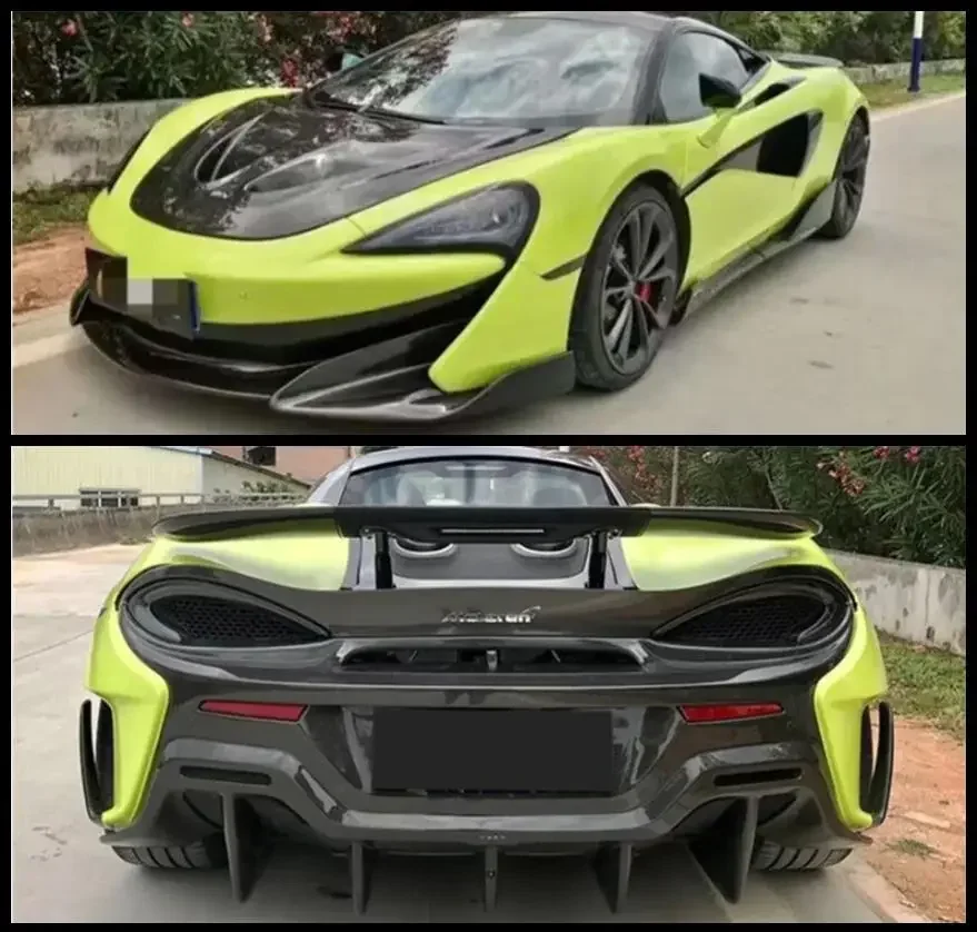 CARBON FIBER REAR TRUNK SPOILER FRONT LIP & REAR BUMPER DIFFUSER For McLaren 540 570s 570 GT 2015-2020 Upgrade 600LT