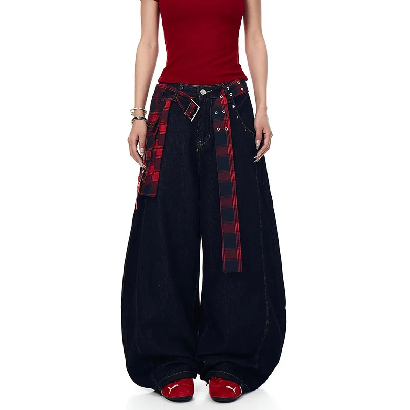 Vrouwen Vintage Blauwe Y2k Jeans Hip Pop Harajuku Wijde Pijpen Denim Broek Amerikaanse Retro Streetwear 2000s 90s Baggy Broek Kleding