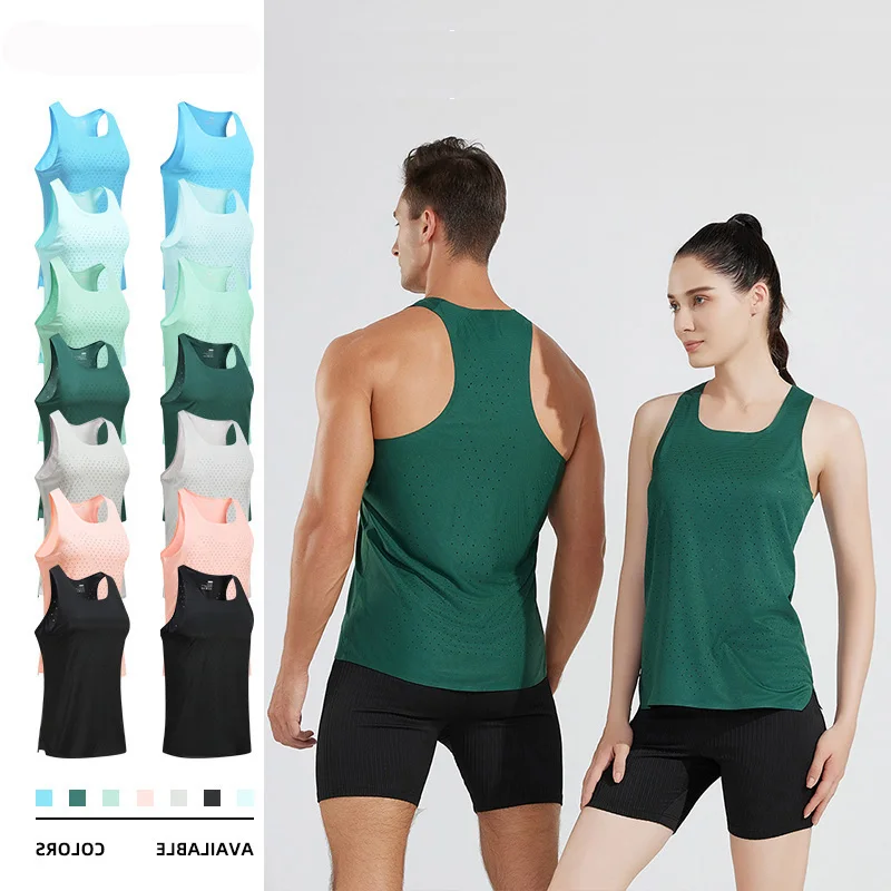 Adult Men Women Running Outdoor Shirts Tight Gym Tank Top Fitness Marathon T-shirts Sport Exercise Basketball Vest Clothes 115