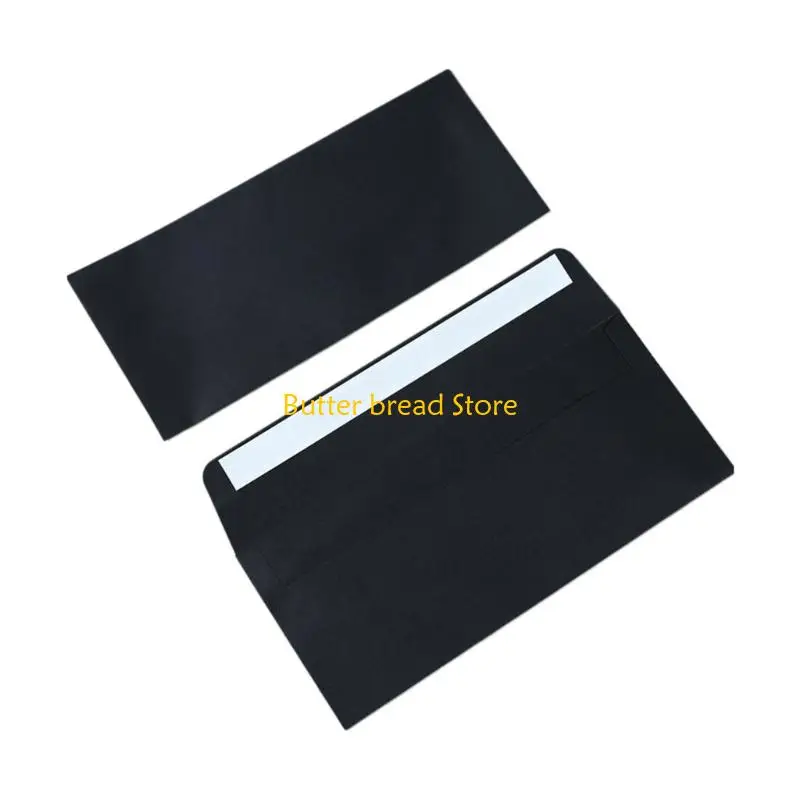 

W89C Набор из 100 черных конвертов премиум-класса с запечатанной печатью, набор канцелярских принадлежностей для бизнеса, 10