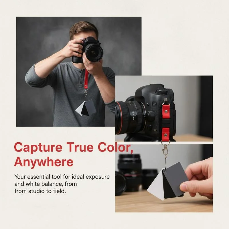Color Checker Card - Weißabgleichkarte 18% Neutralgrau-Karte Fotografie-Farbkorrektur-Checker Kamera-Zubehör für