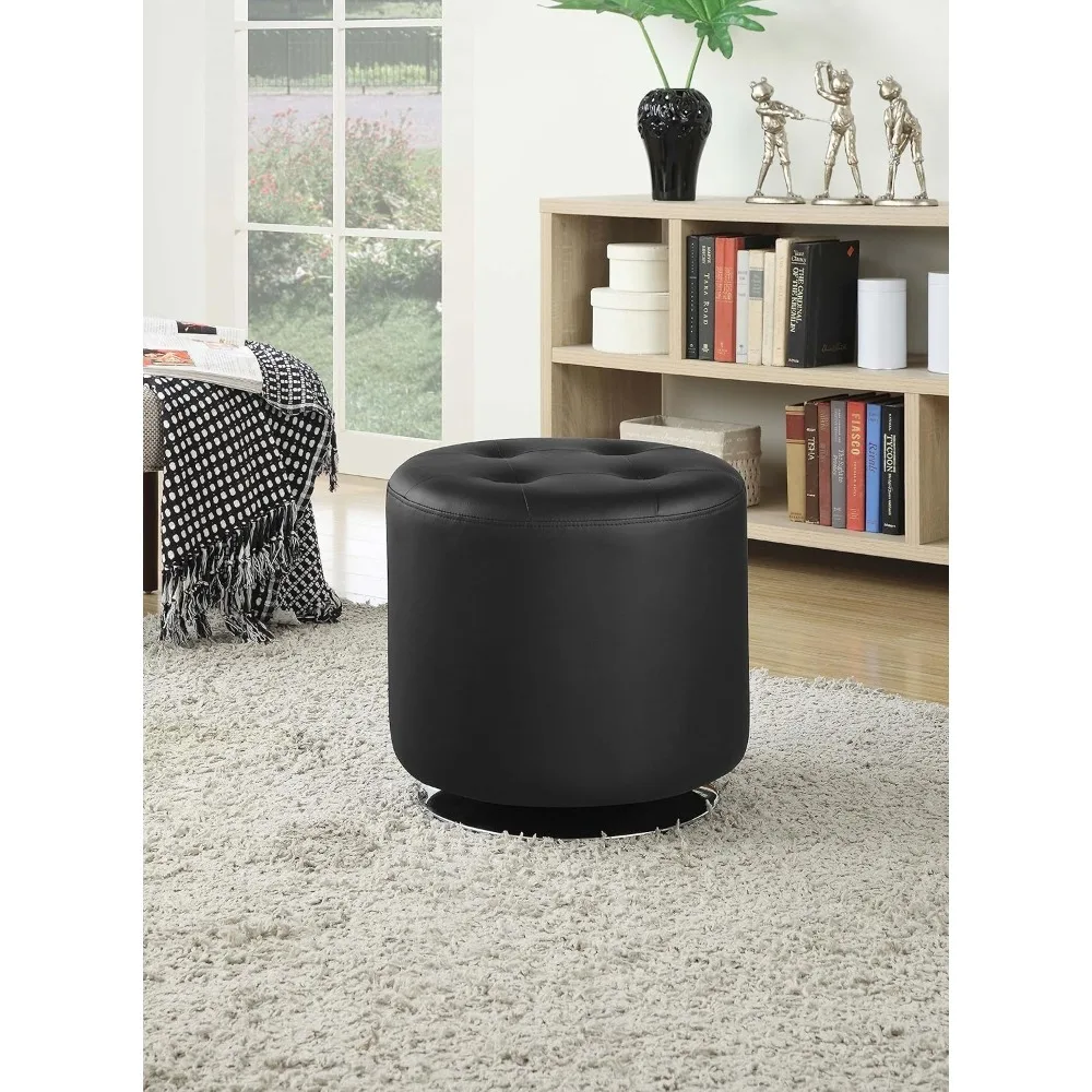 

Bowman Round Upholstered Ottoman, storage bench ottoman storage vanity chair