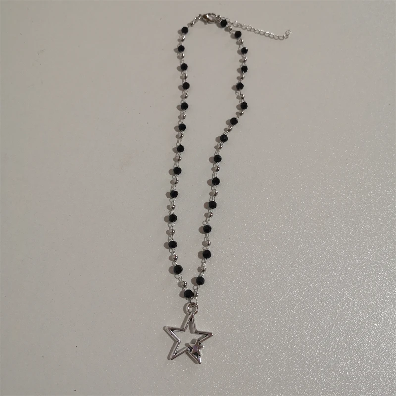 Korean Fashion Chains Star Pendant Necklaces Punk Aesthetic Jewelry Boho Necklace for Women Goth Jewelry Y2K Grunge Rock