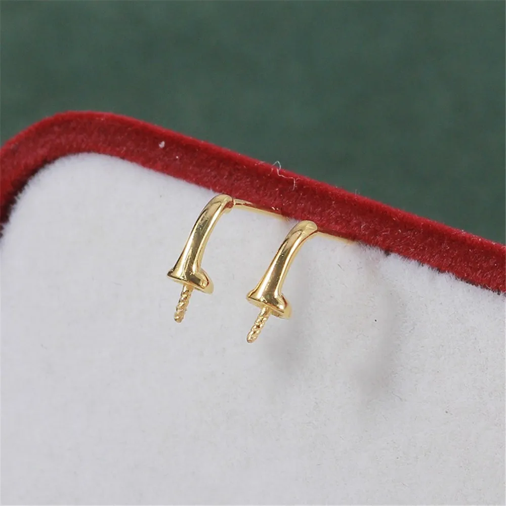 S925 Sterling Silver Pearl Earring Settings DIY Jewelry Making Supplies Blank Earring Posts for Handcrafted Accessories No Pearl