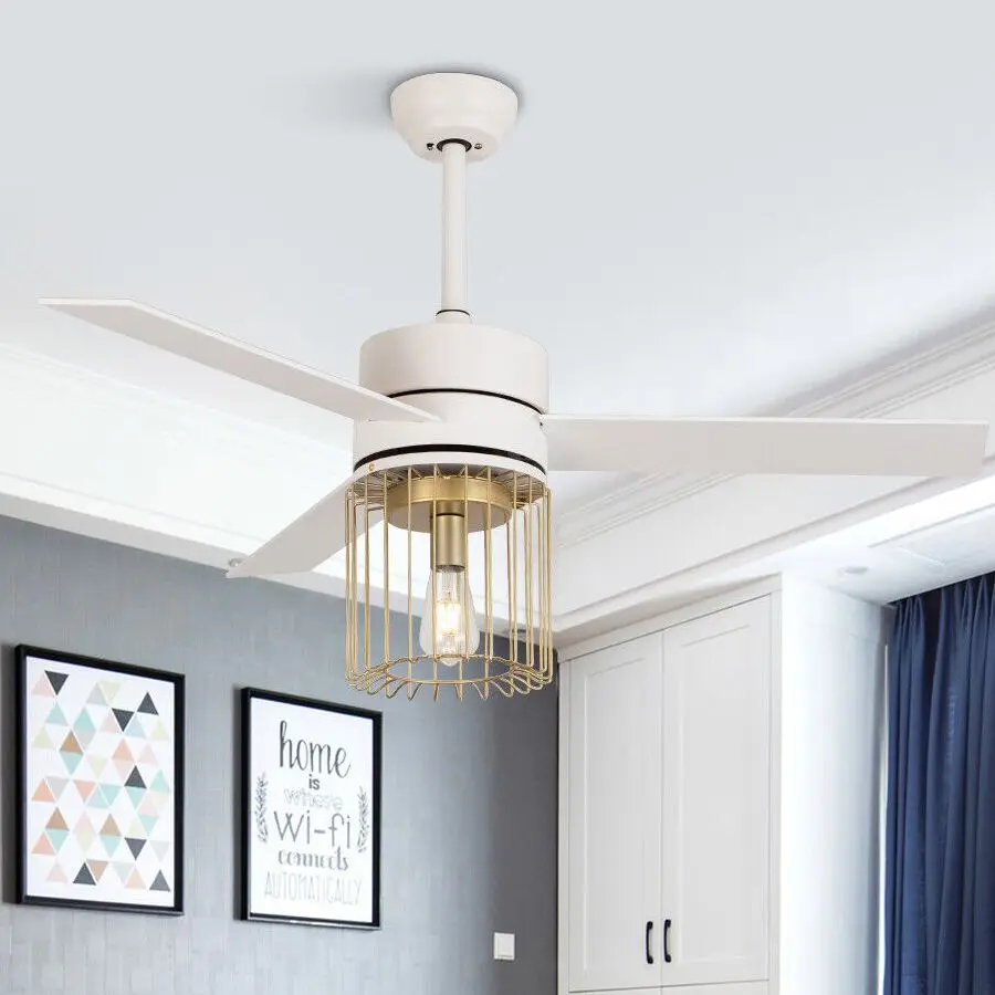 Modern Ceiling Fan With Light LED Sealing Fan 48